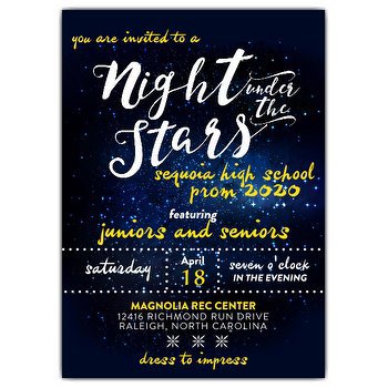 Night Under The Stars High School Prom Invitations | PaperStyle