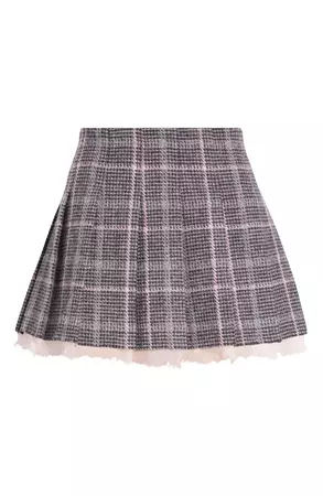 LoveShackFancy Rooney Pleated Wool Miniskirt | Nordstrom