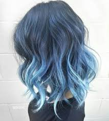 transparent ombré hair dyed tips blue - Google Search