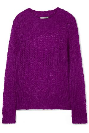 Helmut Lang | Open-knit mohair-blend sweater | NET-A-PORTER.COM