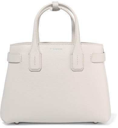 Textured-leather Tote - White