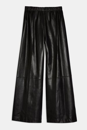 **Black Airtex Leather Joggers By Topshop Boutique | Topshop