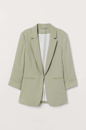 Fitted Blazer - Light khaki green - Ladies | H&M US