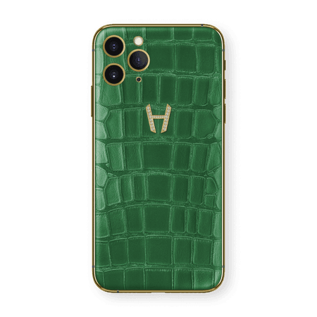Hadoro iPhone 11 Pro Signature | Alligator - White Gold - Diamonds - Pink – Hadoro Paris