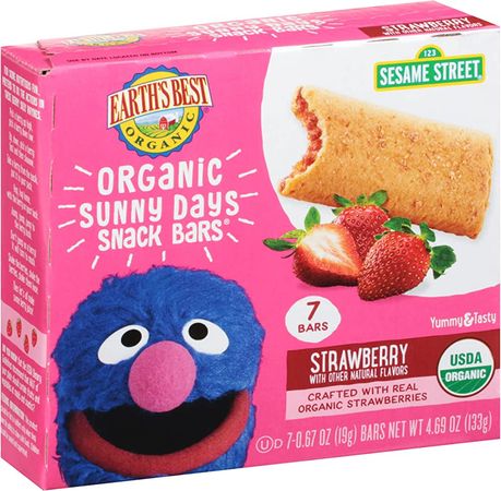Amazon.com: Earth's Best Organic Sunny Days Snack Bars for Toddlers Strawberry with Other Natural Flavors, 0.67 Oz, 7 Ct : Baby