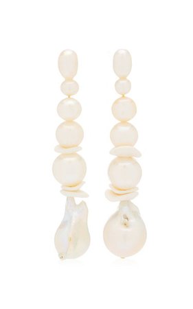 What's Wrong With Redistribution Gold Vermeil Pearl, Ceramic Earrings By Completedworks | Moda Operandi