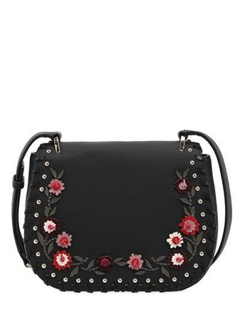 Kate Spade New York Women Tressa Floral Appliqués Leather Bag