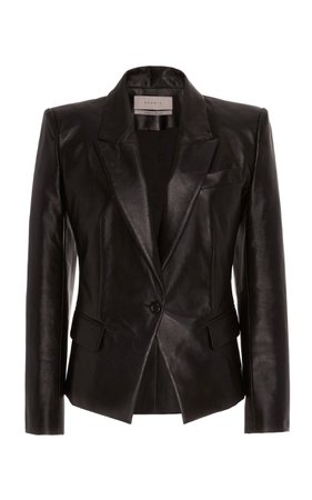 SOONIL Leather Tuxedo Jacket Size: 6