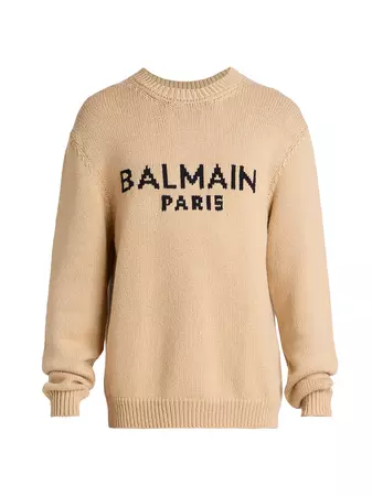 Shop Balmain Logo Wool-Blend Sweater | Saks Fifth Avenue