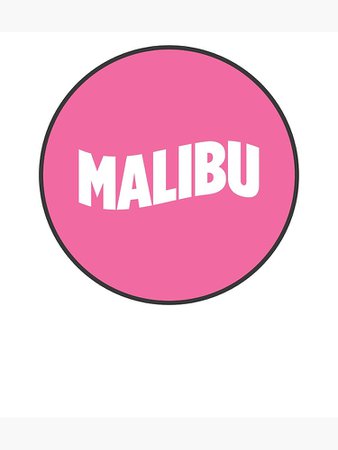 "Pink Circle Malibu Logo Travel Wanderlust" Poster by boredouttamind | Redbubble