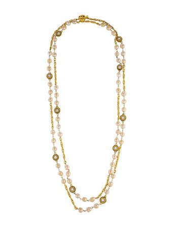 Chanel Faux Baroque Pearl Station Necklace - Necklaces - CHA296524 | The RealReal