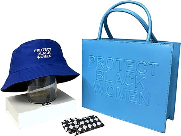 Amazon.com: Protect Black Women Tote Bag Fashion Ladies PU Leather Top Handle Purse Handbag Satchel Shoulder Bag Crossbody Hat Set (blue Set) : Clothing, Shoes & Jewelry