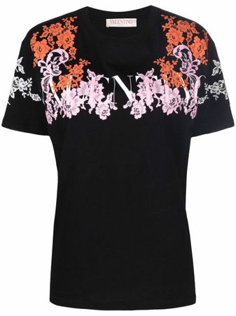 Valentino Camiseta Con Encaje Floral - Farfetch