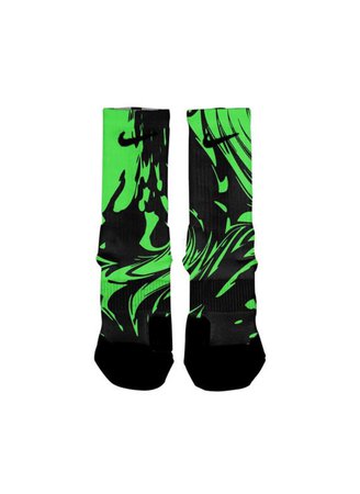 nike socks neon green black