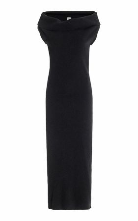 Off-The-Shoulder Ribbed-Knit Maxi Dress By Toteme | Moda Operandi