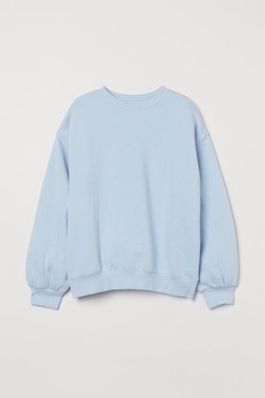 Cotton-blend Sweatshirt - Light blue - Ladies | H&M US