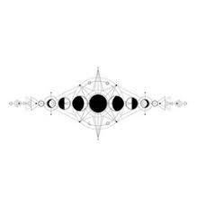 moon phases tattoo drawing - Google Search