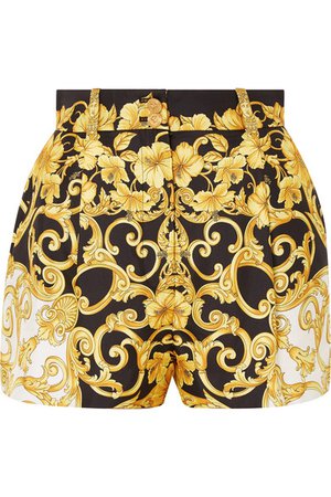 Versace | Printed silk-crepe shorts | NET-A-PORTER.COM