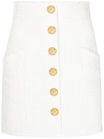 Balmain decorative button-detail skirt
