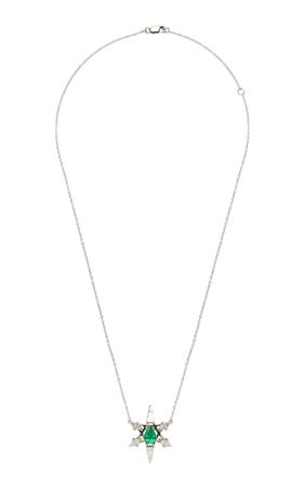 18k White Gold Emerald Pendant Necklace By Ara Vartanian | Moda Operandi