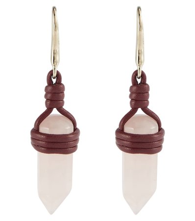 Chloé Jemma leather and quartz earrings