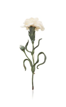 White Carnation Brooch by Luz Camino | Moda Operandi