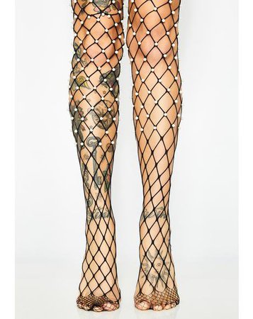 Mother Of Pearl Fishnet Tights