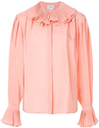silk frilled-collar blouse