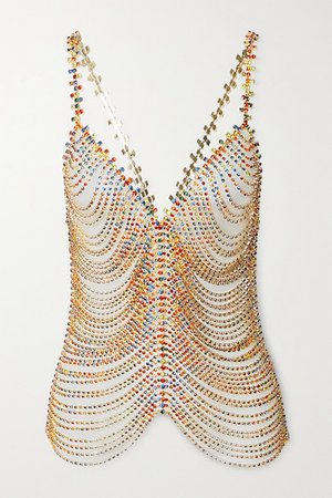 AREA | Crystal-embellished chainmail top | NET-A-PORTER.COM