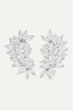 Silver Silver-tone cubic zirconia earrings | Kenneth Jay Lane | NET-A-PORTER