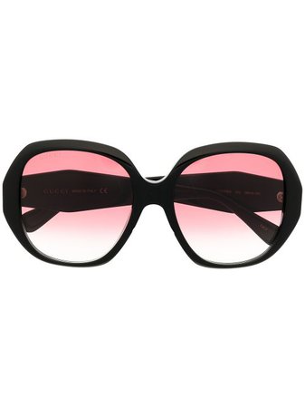 Shop Gucci Eyewear oversize round sunglasses with Express Delivery - FARFETCH