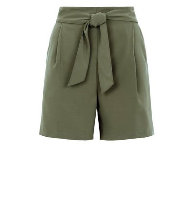 Khaki Belted High Waist Shorts | New Look
