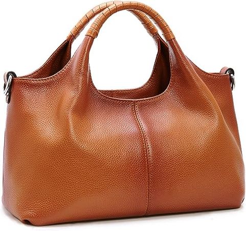 Iswee Genuine Leather Satchel Purses and Handbags for Women Top Handle Satchels Ladies Bags(Sorrel): Handbags: Amazon.com