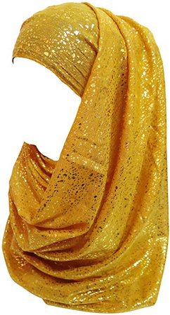 Lina & Lily Gold Glitter Plain Color Hijab Muslim Head Wrap Scarf Shawl (Army Green) at Amazon Women’s Clothing store