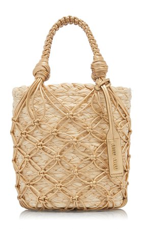 Woven Straw Bucket Bag by Miu Miu | Moda Operandi