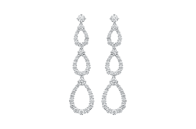 Diamond Loop by Harry Winston, Triple Diamond Loop Diamond Earrings | Harry Winston