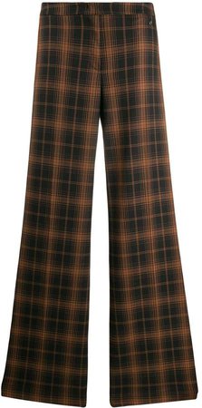 Jeans checked wide-leg trousers