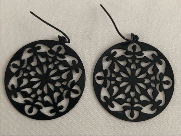 black mandala earrings