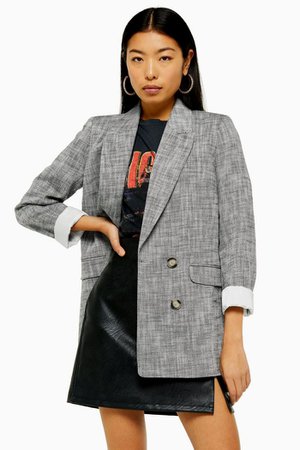 Black and White Double Breasted Blazer | Topshop