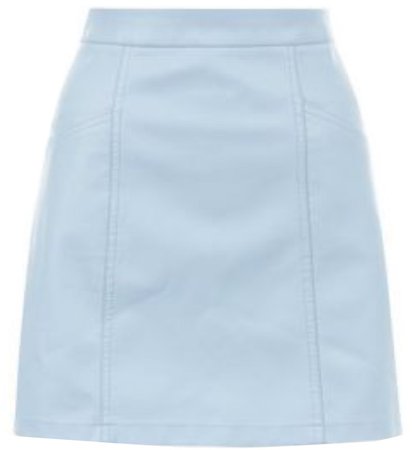 new look blue leather look mini skirt (2016)