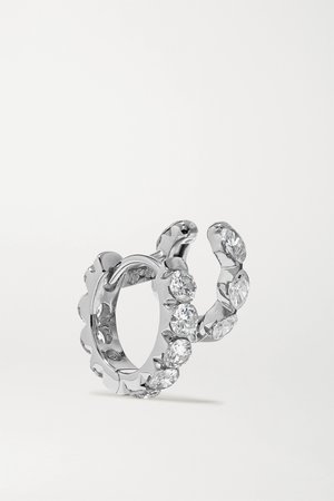 White gold Eternity 18-karat white gold diamond hoop earring | MARIA TASH | NET-A-PORTER