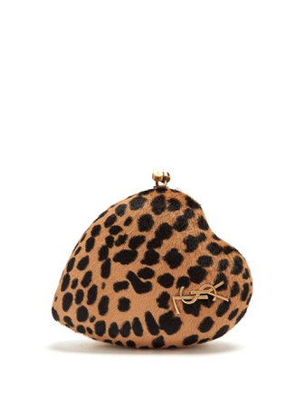 Love Box leopard-print calf-hair clutch | Saint Laurent | MATCHESFASHION.COM US