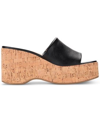 Sun + Stone Finleighh Cork Slide Wedge Sandals, Created for Macy's & Reviews - Sandals - Shoes - Macy's