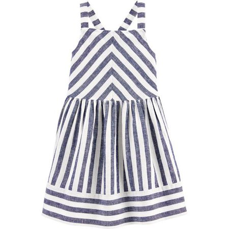 Carter's Toddler Girl's Striped Linen Dress - 2I877810-2T | Blain's Farm & Fleet