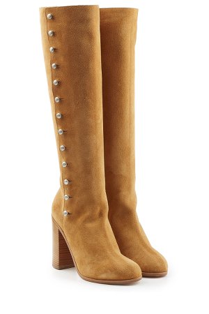 Suede Knee Boots with Buttons Gr. EU 39.5