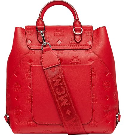 MCM Essential Monogram Leather Small Backpack | Nordstrom