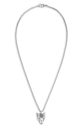 Gucci Wolf Head Sterling Silver Necklace | Nordstrom