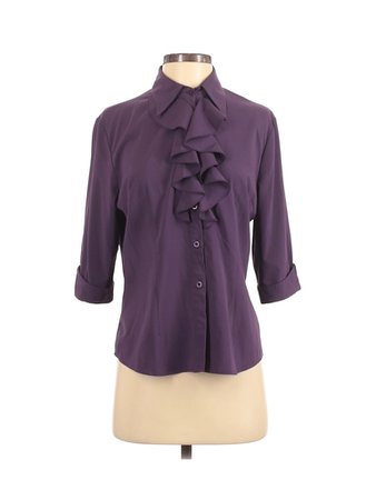 ASOS 100% Polyester Solid Purple 3/4 Sleeve Blouse Size 4 - 58% off | thredUP