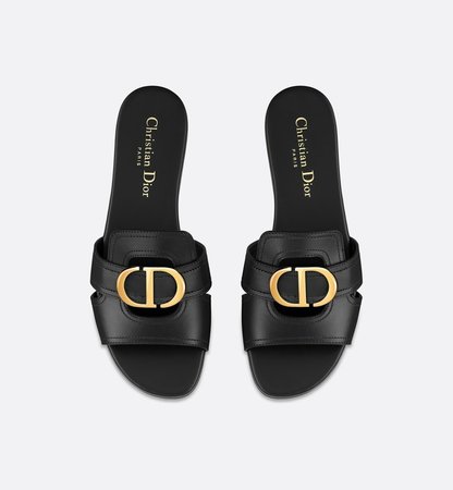 30 Montaigne Slide Black Calfskin - Shoes - Women's Fashion | DIOR