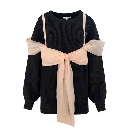 Bow-knot Net Yarn Sweater - PIKAMOON - Fashion Selected Designer Clothing